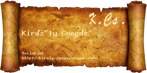 Király Csegő névjegykártya